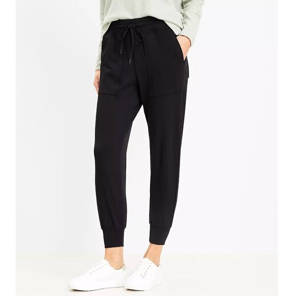Lou & Grey Signaturesoft Drawstring Jogger Pants in Black Women's S - Picture 1 of 6